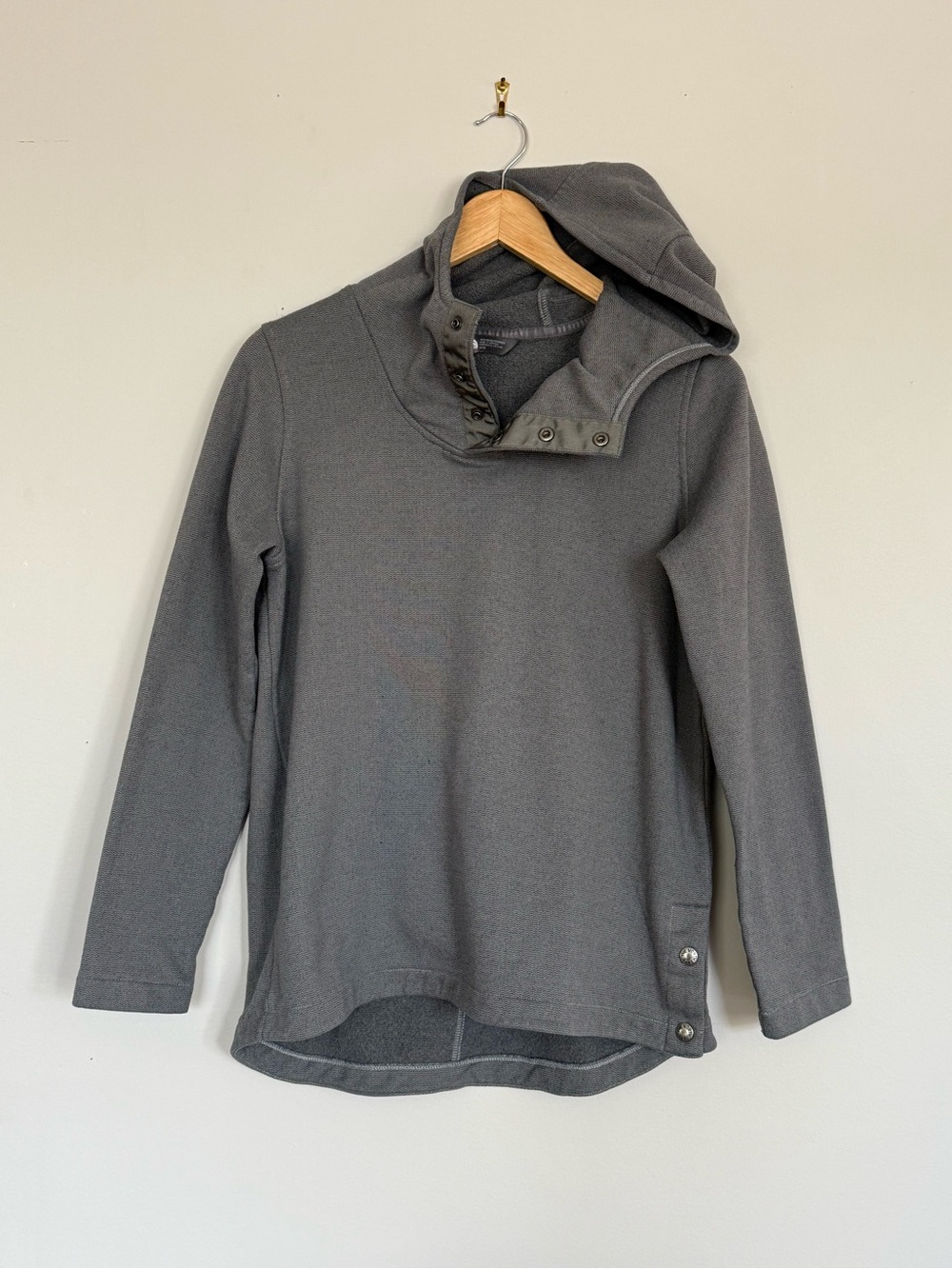 The North Face Women’s Gray Hooded Snap-Neck Pullover